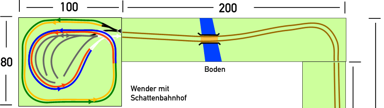 Unterer Teil der Kiste mit Kurve