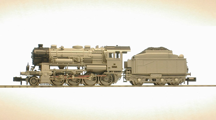 Preußische schwere Güterzuglok G8.2 im grauen Foto Anstrich