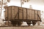 Güterwagen in Schwarzweiss