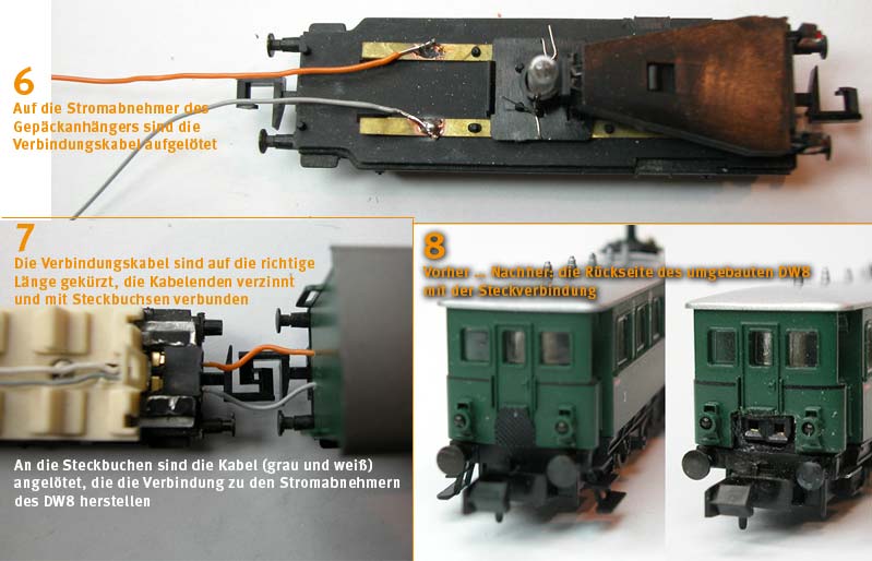 Verbindung von Triebwagen und Waggon